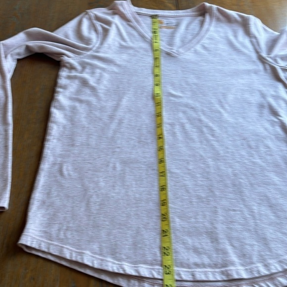 Carhartt Relaxed Fit V-neck Knit Shirt Light Pink With Gray Size M Long Sleeves - Picture 6 of 11